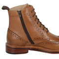 Tan - Side - Woodland Mens Leather Ankle Boots