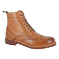 Tan - Front - Woodland Mens Leather Ankle Boots