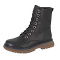 Matt Black - Back - Cipriata Womens-Ladies Lace Up Combat Boots