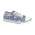 Blue - Front - Rdek Womens-Ladies Floral Canvas Pumps