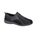 Black - Front - Boulevard Womens-Ladies Printed Suede Trainers