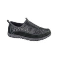 Black - Front - Boulevard Womens-Ladies Suede Extra Wide Trainers