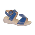 Navy - Side - Boulevard Womens-Ladies PU Sandals