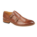 Brown - Front - Goor Mens Twin Buckle Leather Brogues