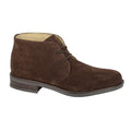 Dark Brown - Front - Roamers Mens Suede Chukka Boots