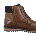 Brown - Side - Roamers Mens Cowhide Leather Ankle Boots