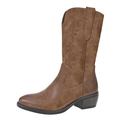 Tan - Back - Cipriata Womens-Ladies Wanda Cowboy Boots