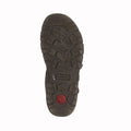 Brown - Back - IMAC Mens Waxy Leather Triple Strap Sandals