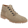 Light Taupe - Front - Roamers Mens Real Suede D Ring Leisure Boots