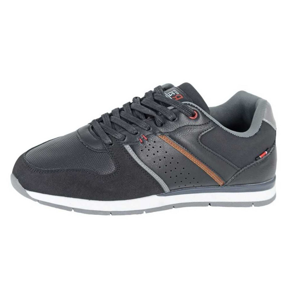 Black - Back - R21 Mens Contrast Detail Lace Up Trainers