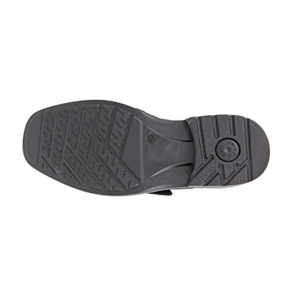 Black - Back - Roamers Mens Leather Touch Fastening Shoes