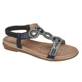 Black-Brown - Front - Cipriata Womens-Ladies Desia Jewelled Sandals