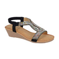 Black - Front - Cipriata Womens-Ladies Selene Jewelled Sandals