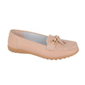 Beige - Front - Boulevard Womens-Ladies Tassel Action Leather Loafers