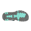 Mint-Grey - Side - PDQ Womens-Ladies Logo Sandals