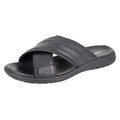 Black - Front - Roamers Mens Nubuck Crossover Strap Mules