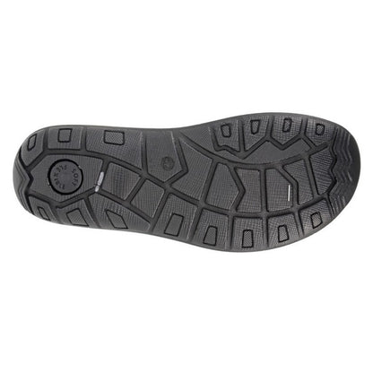 Black - Back - Roamers Mens Nubuck Crossover Strap Mules