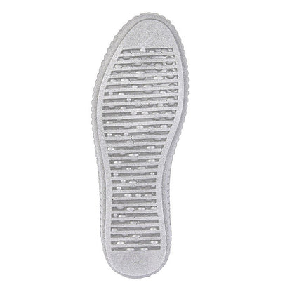 Silver - Back - Mod Comfys Womens-Ladies Metallic Leather Casual Shoes