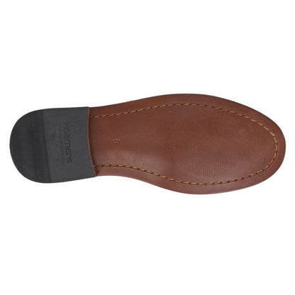 Dark Brown - Back - Roamers Mens Plain Suede Loafers