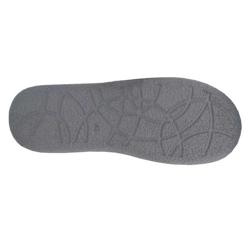 Grey - Back - Zedzzz Mens Neville Slippers
