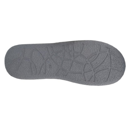 Grey - Back - Zedzzz Mens Neville Slippers