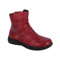Red - Front - Mod Comfys Womens-Ladies Leather Extra Wide Ankle Boots