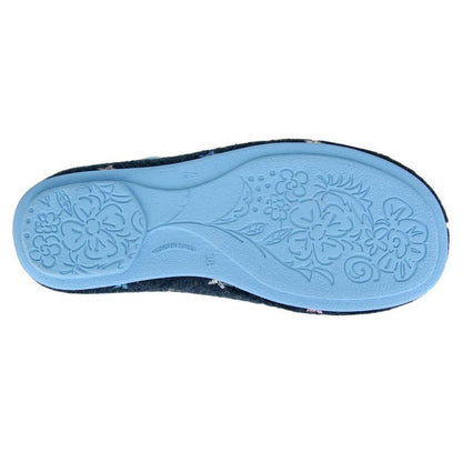 Navy Blue - Back - Sleepers Womens-Ladies Aria Star Motif Knitted Slippers