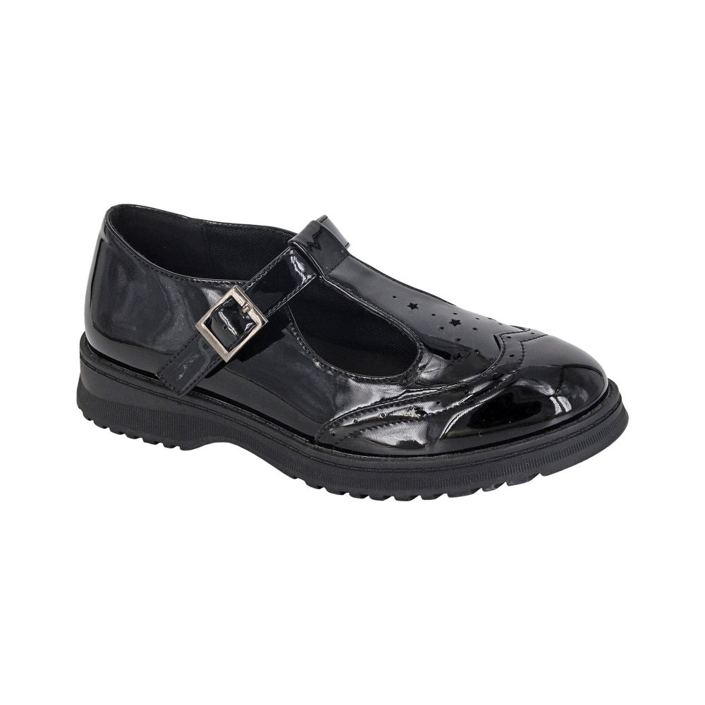 Black - Front - Cipriata Girls Dina T-Bar Shoes