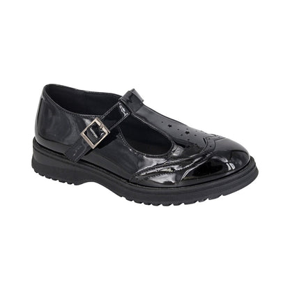 Black - Front - Cipriata Girls Dina T-Bar Shoes