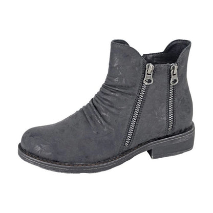 Black - Back - Cipriata Womens-Ladies Agatina Floral Ankle Boots