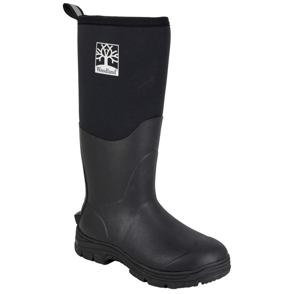 Black - Front - Woodland Unisex Adult Insulated Wellington Boots