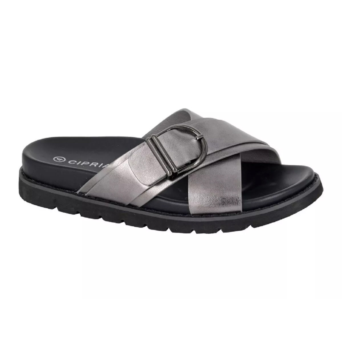 Pewter - Front - Cipriata Womens-Ladies Dalia Mule Sandals
