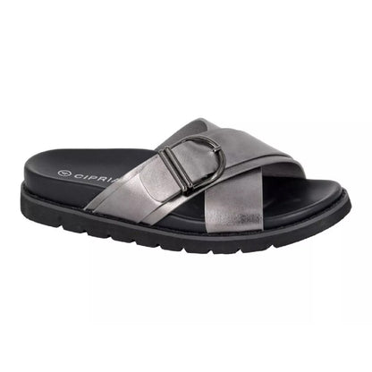 Pewter - Front - Cipriata Womens-Ladies Dalia Mule Sandals