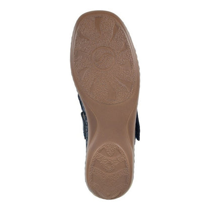 White - Back - Boulevard Womens-Ladies Perforated Leather Sandals