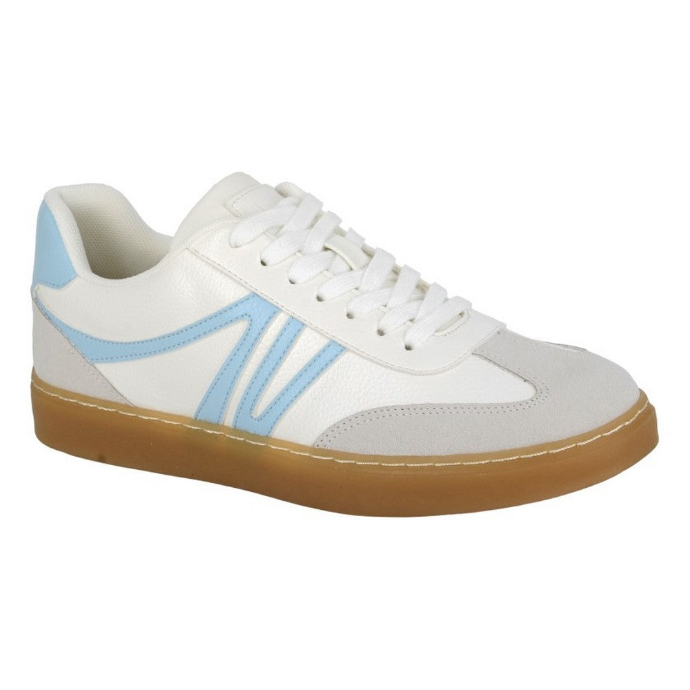 Sky Blue-White Grain - Front - Cipriata Womens-Ladies Reda Trainers