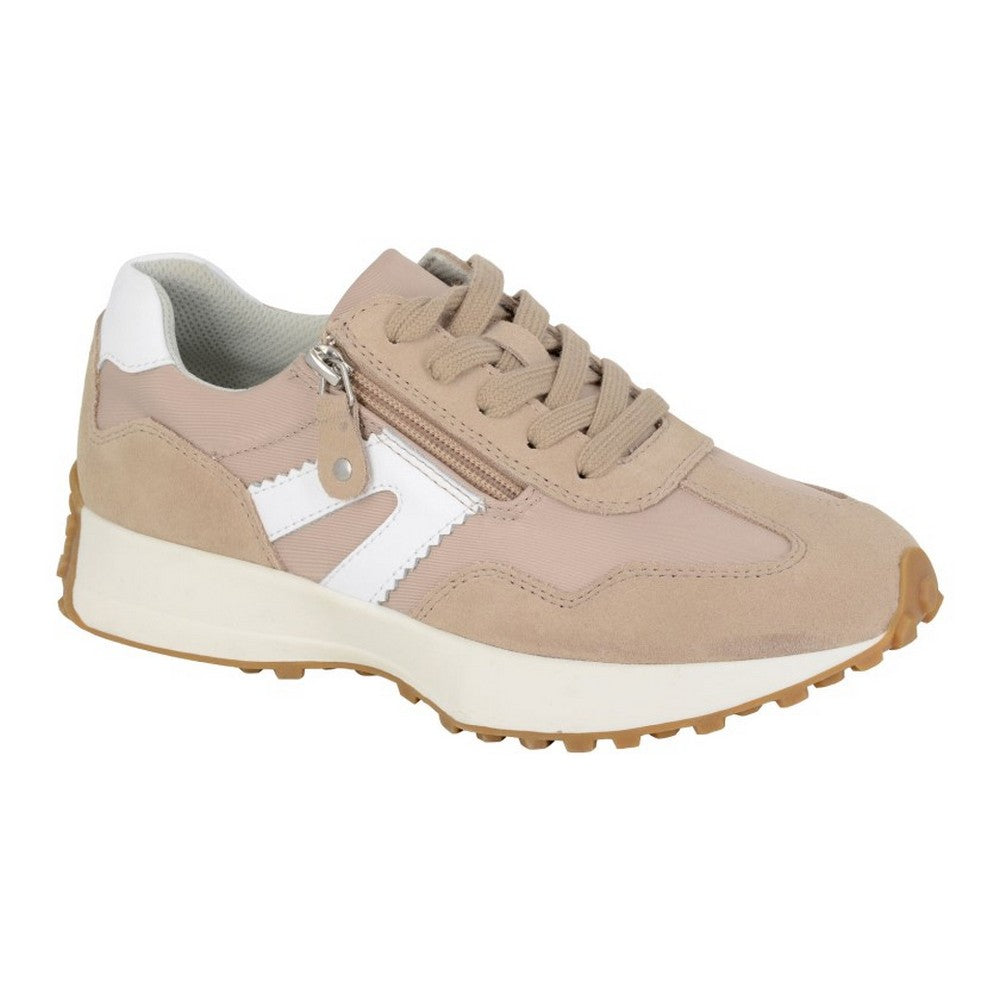 Light Taupe - Front - Cipriata Womens-Ladies Ferrara Action Leather Trainers