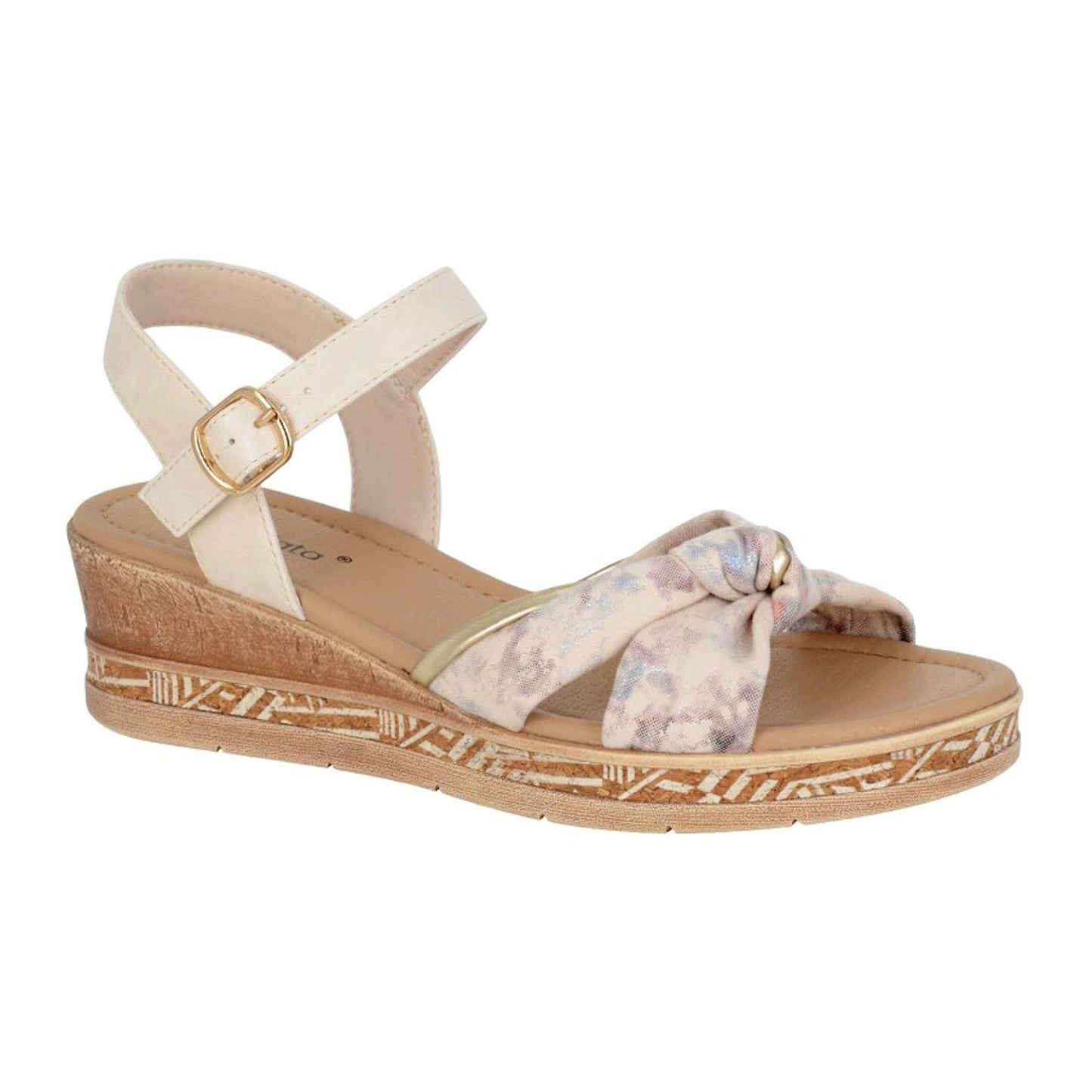 Beige - Front - Cipriata Womens-Ladies Sarina Metallic Sandals