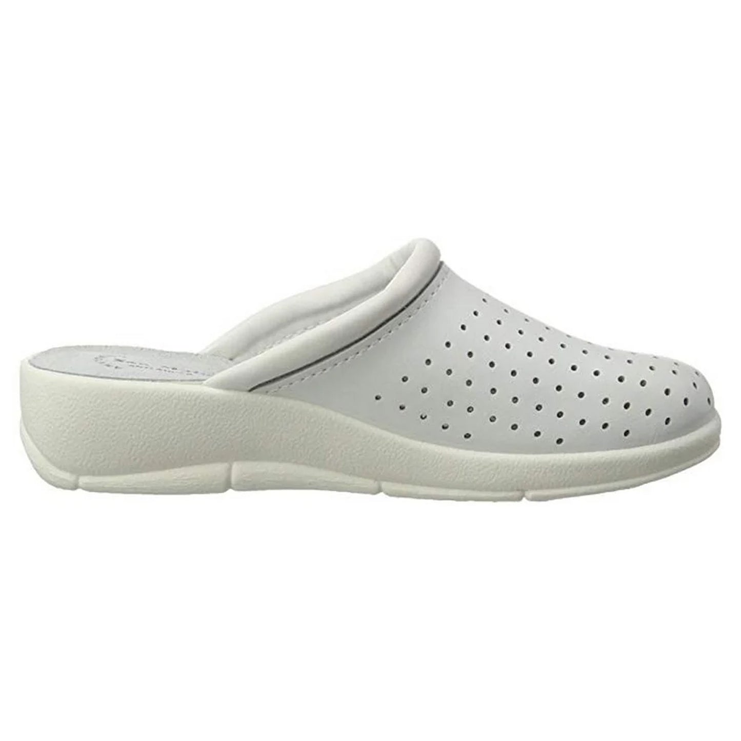 White - Back - Dek Womens-Ladies Leather Clogs