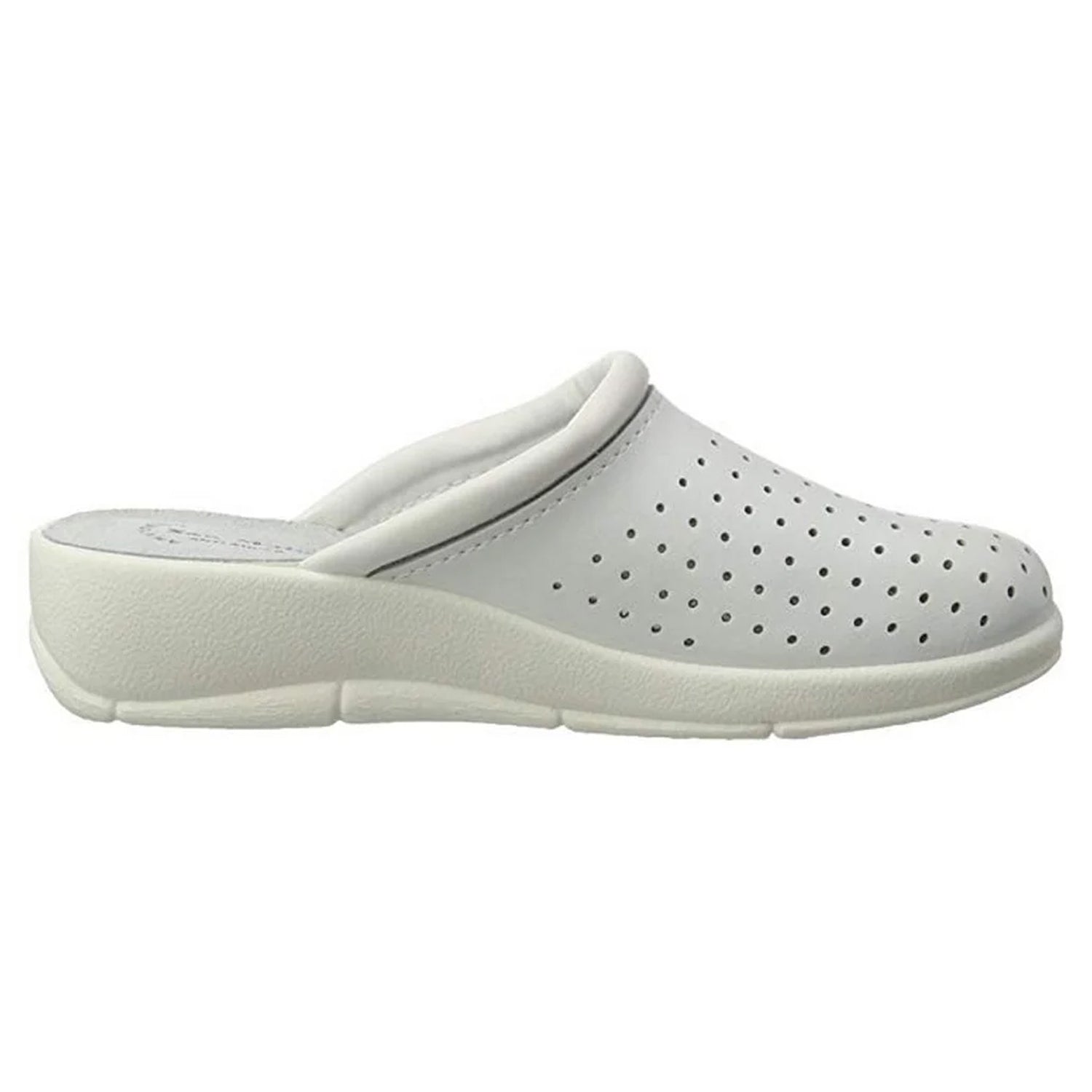White - Back - Dek Womens-Ladies Leather Clogs