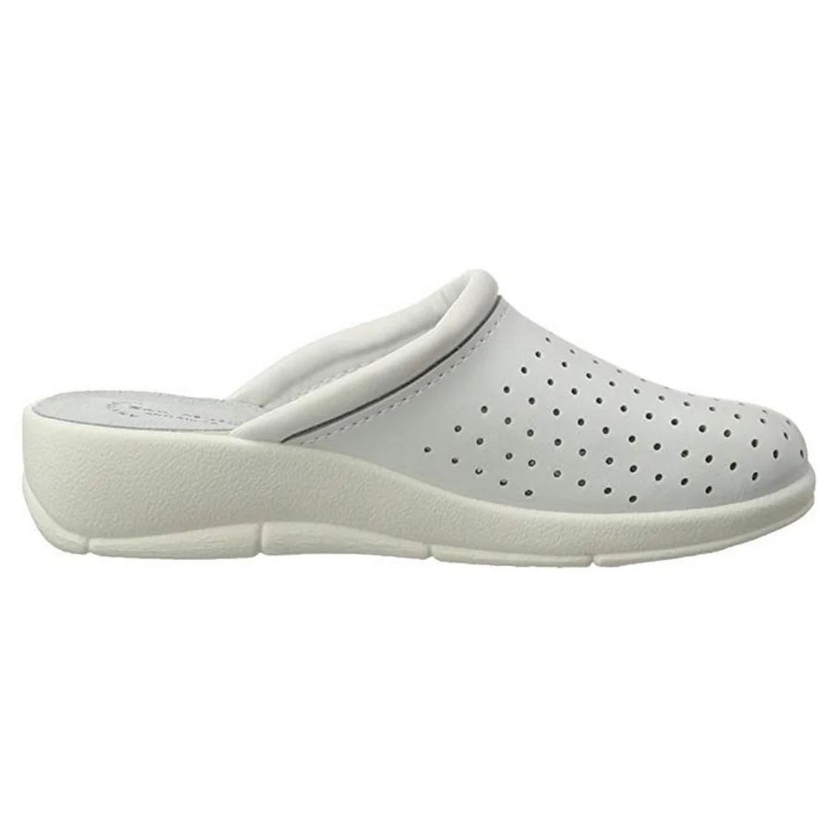 White - Back - Dek Womens-Ladies Leather Clogs