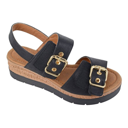 Black - Back - Cipriata Womens-Ladies Milia Sandals
