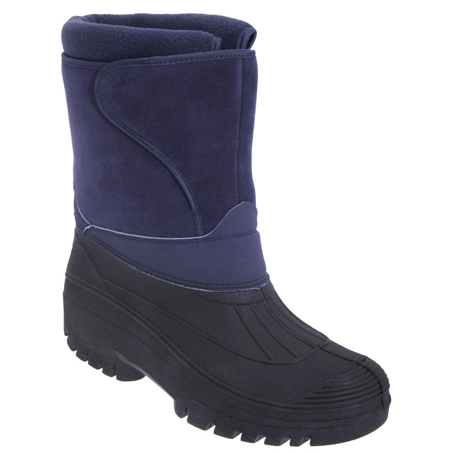 Navy Blue - Front - StormWells Adults Unisex Touch Fastening Insulated Boots