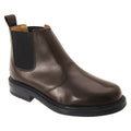 Brown - Front - Roamers Mens Leather Quarter Lining Gusset Chelsea Boots