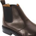 Brown - Back - Roamers Mens Leather Quarter Lining Gusset Chelsea Boots