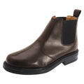 Brown - Side - Roamers Mens Leather Quarter Lining Gusset Chelsea Boots