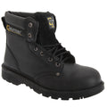 Black - Front - Grafters Mens Apprentice 6 Eye Safety Toe Cap Boots