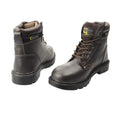 Brown - Back - Grafters Mens Apprentice 6 Eye Safety Toe Cap Boots