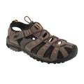 Dark Taupe-Orange - Back - PDQ Youths Boys Toggle & Touch Fastening Synthetic Nubuck Trail Sandals