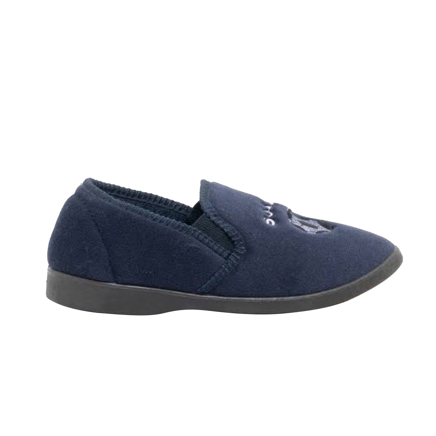 Navy Blue - Back - Zedzzz Kids Boys Midfield Twin Gusset Football Slippers