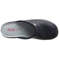 Navy Blue - Side - Dek Womens-Ladies Coated Leather Clogs